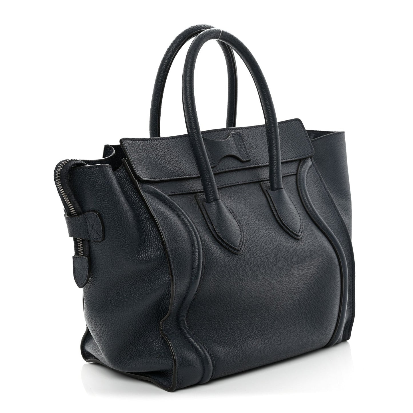 Drummed Calfskin Mini Luggage Slate
