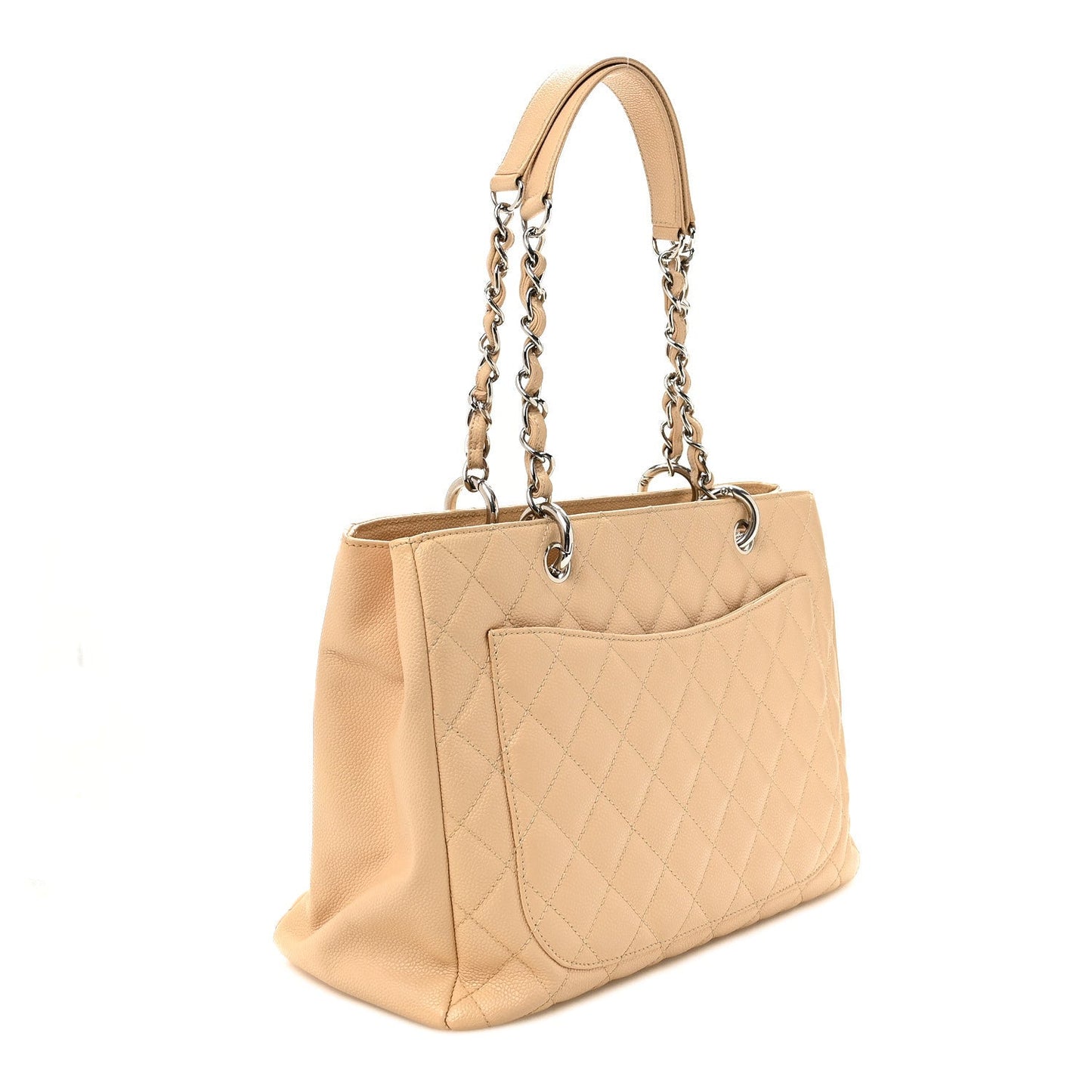 Caviar Quilted Grand Shopping Tote GST Beige