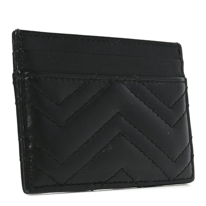 Calfskin Matelasse GG Marmont Card Holder Black