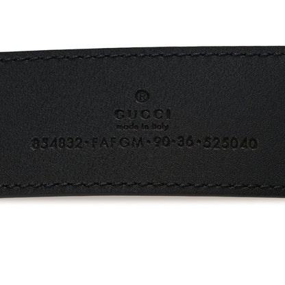 GG Supreme Monogram Plaque Buckle Belt 90 36 Black
