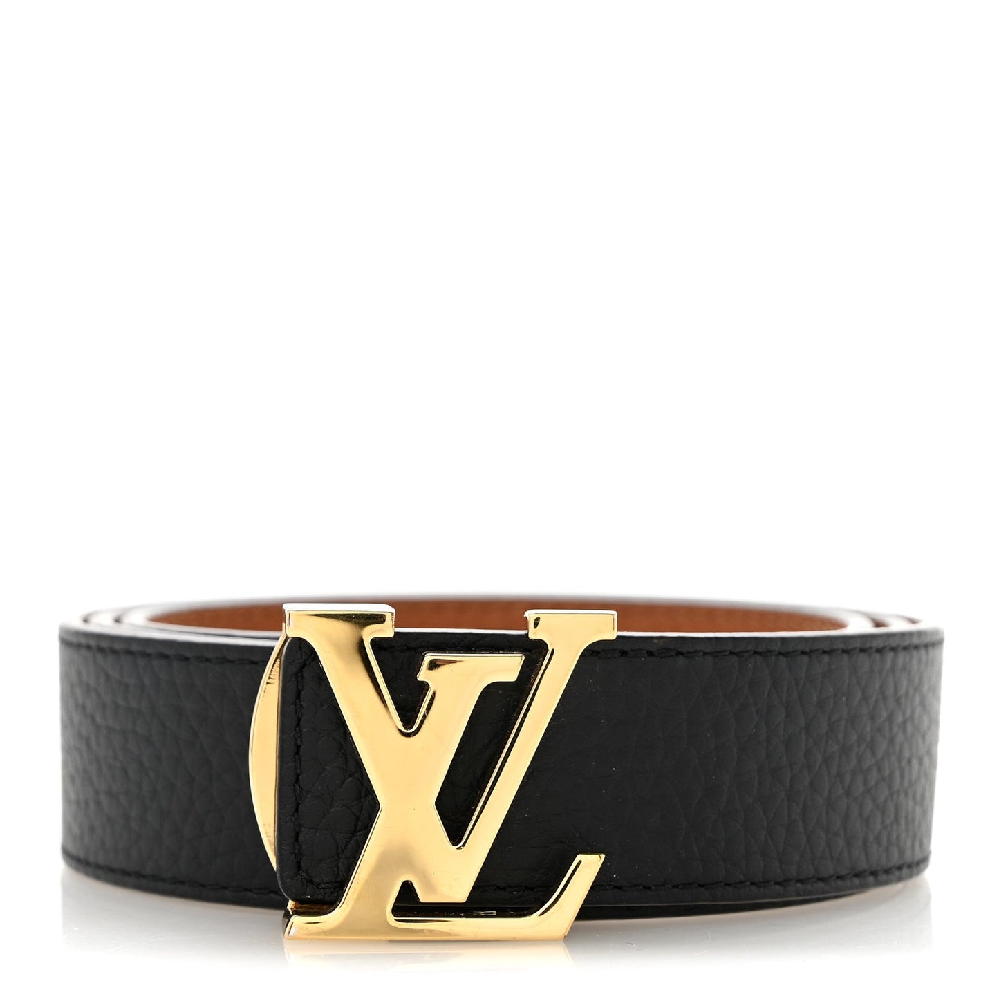 Taurillon Calfskin 30mm LV Initiales Reversible Belt 80 32 Black