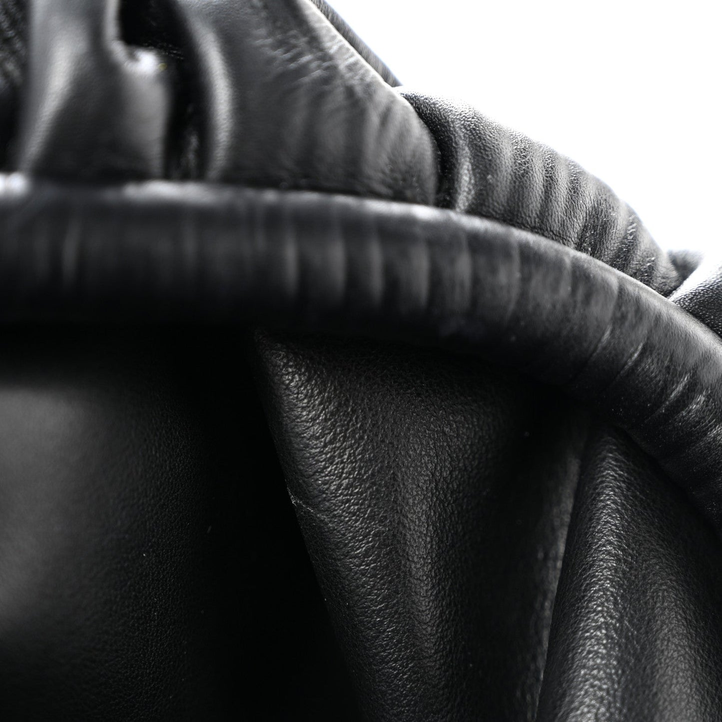 Bark Calfskin Embossed The Pouch Oversized Clutch Black