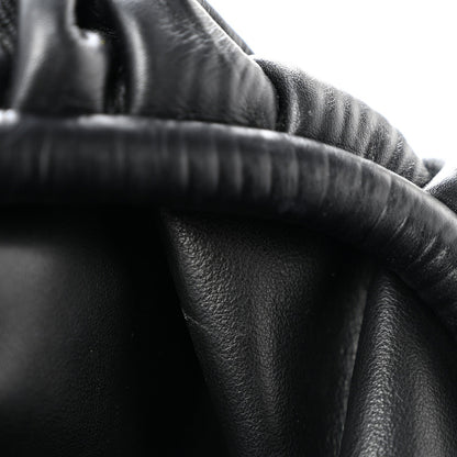 Bark Calfskin Embossed The Pouch Oversized Clutch Black