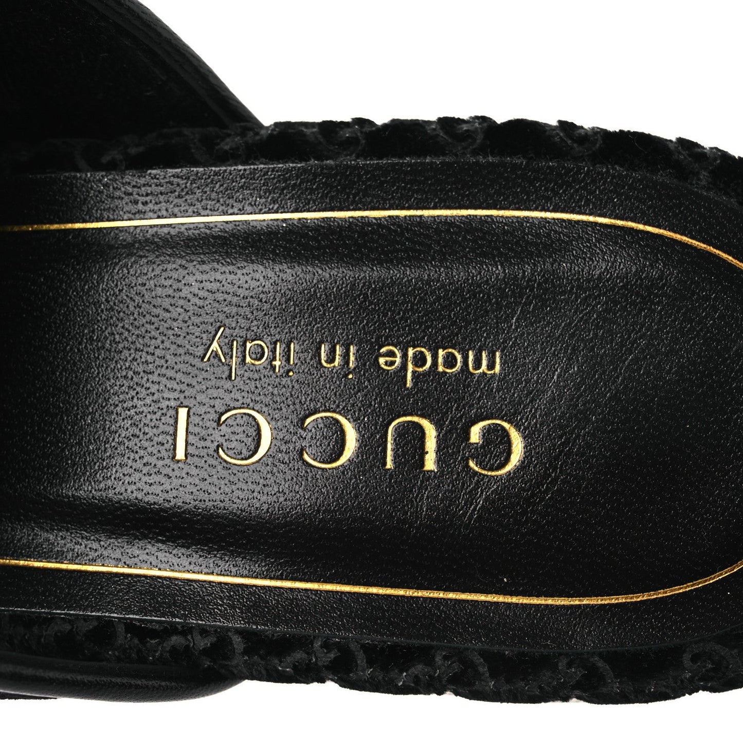Velvet GG Monogram Womens Princetown Slippers 37.5 Black