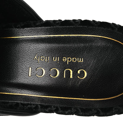 Velvet GG Monogram Womens Princetown Slippers 37.5 Black