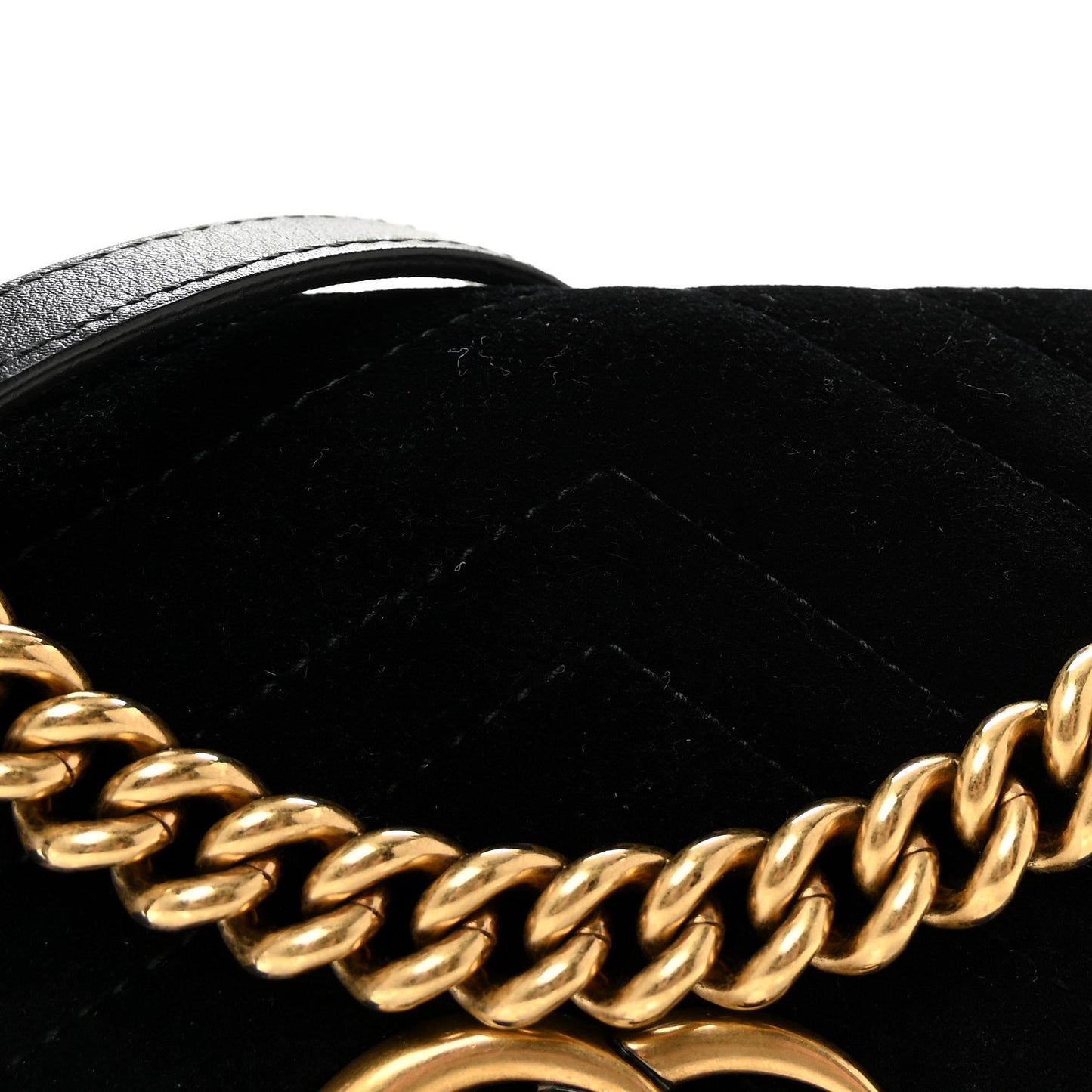 Velvet Matelasse Mini GG Marmont Shoulder Bag Black