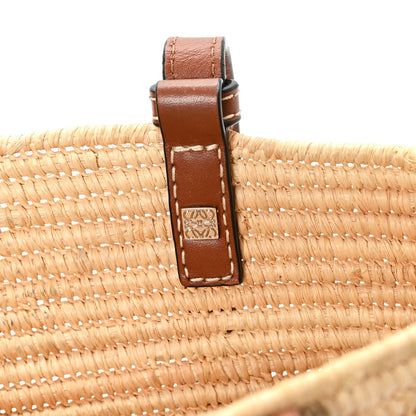Raffia Small Square Basket Tote Bag Natural Tan