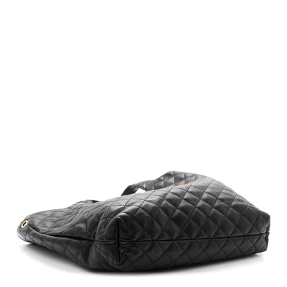 Lambskin Quilted Maxi Icare Shopping Tote Black