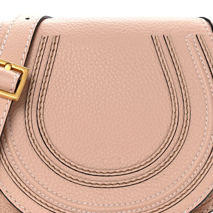 Grained Calfskin Mini Marcie Saddle Bag Blush Nude