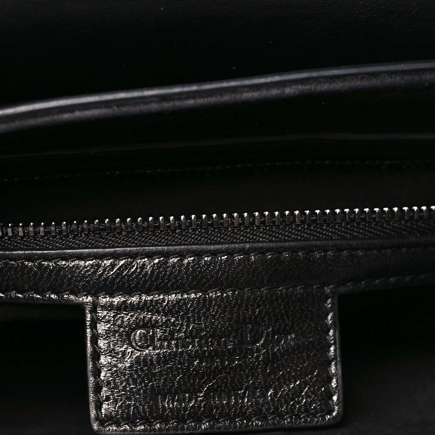 Shiny Crinkled Calfskin Studded Saddle Bag Black