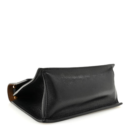 Agnello Old Shine Small Kan U Shoulder Bag Black
