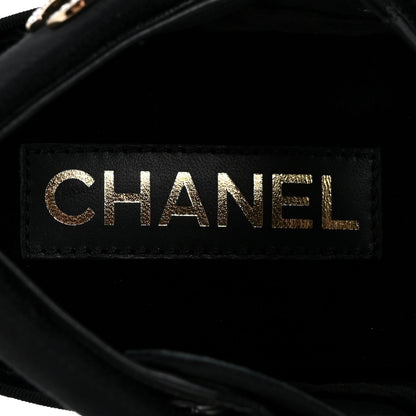 Grosgrain Crystal Logo Platform Sandals 38 Black