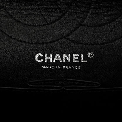 Metallic Calfskin Striped 2.55 Reissue 226 Flap Black