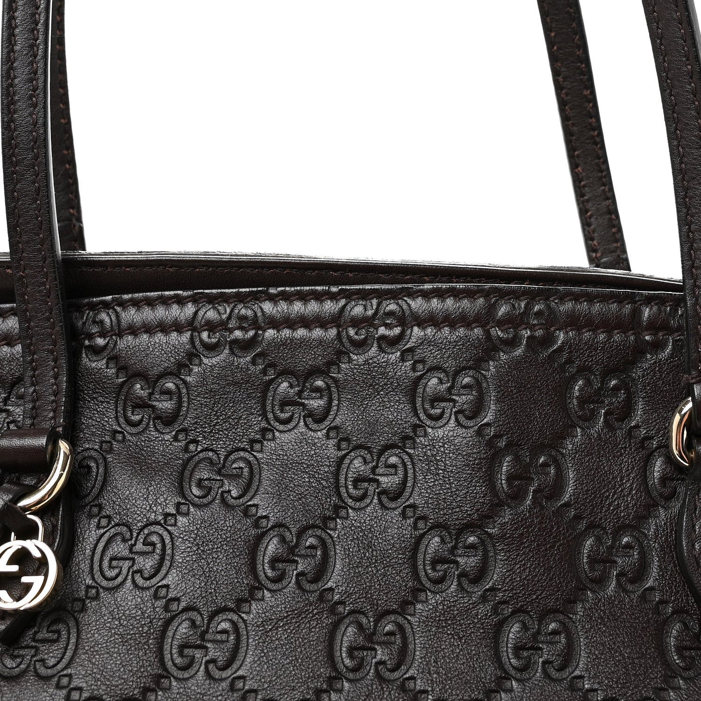 Guccissima Medium Bree Zippered Tote Chocolate