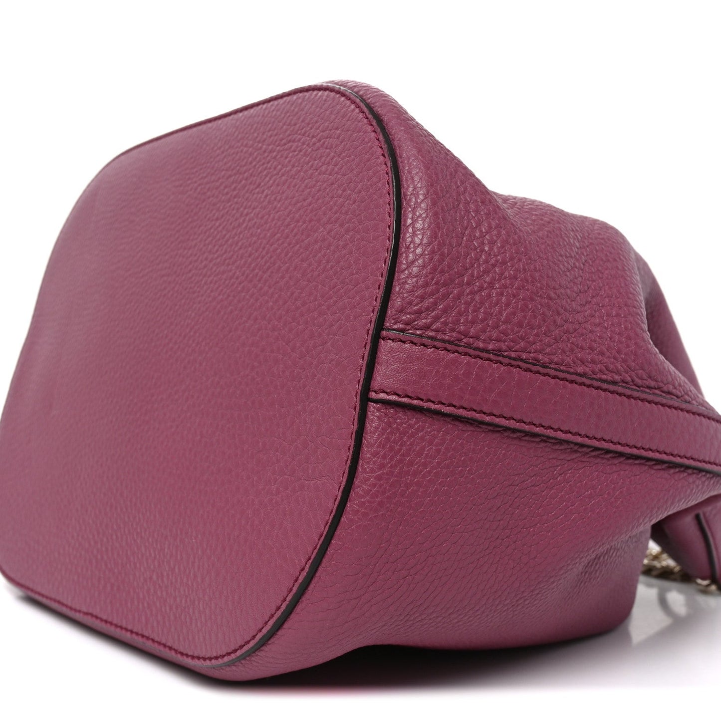 Pebbled Calfskin Miss Bamboo Bucket Bag Purple