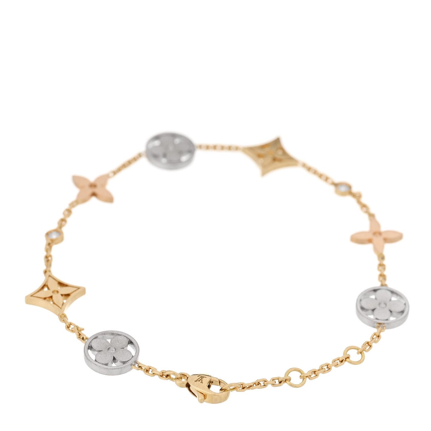 18K Yellow White Pink Gold Diamond Idylle Blossom Bracelet