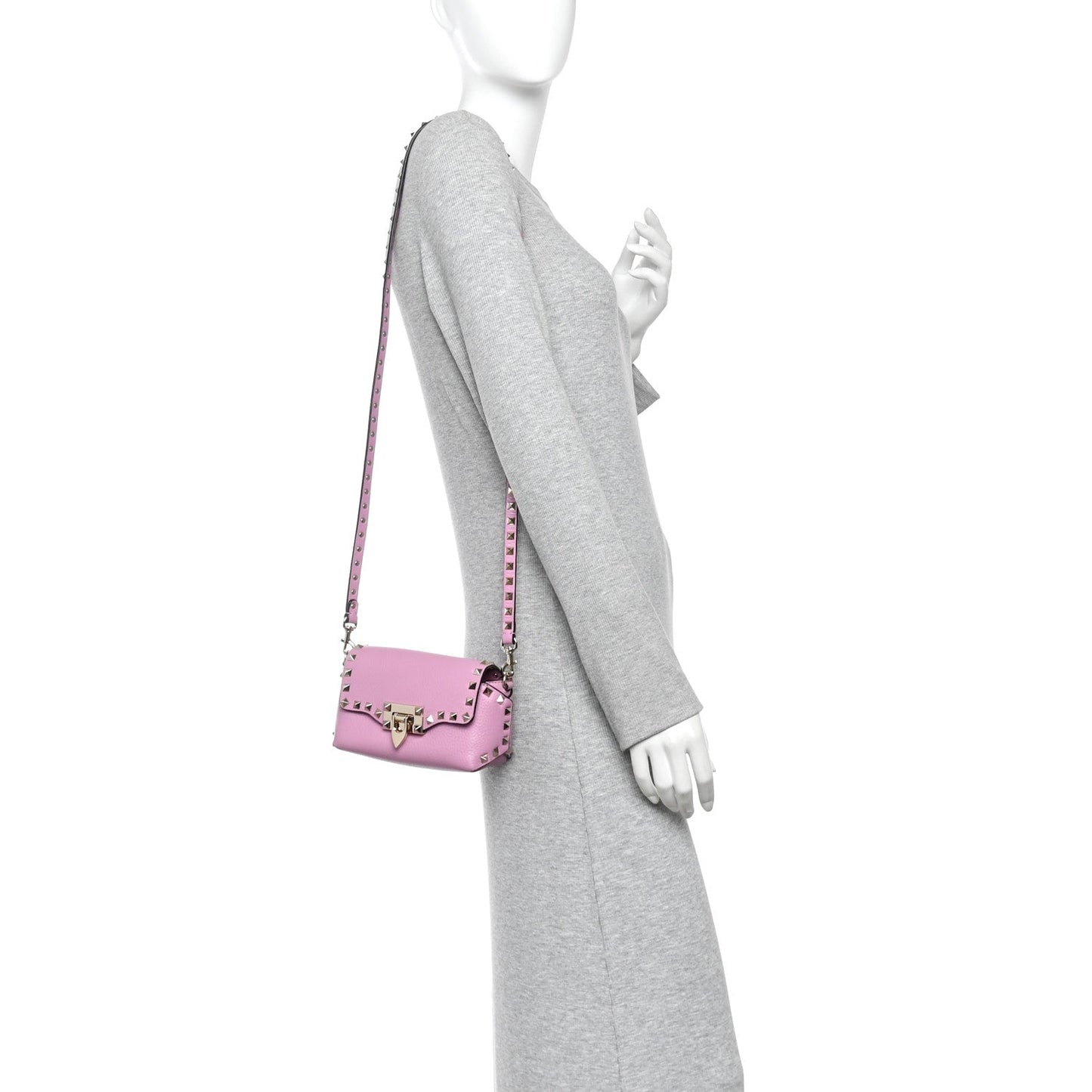 Pebbled Calfskin Mini Rockstud Crossbody Bag Giacinto