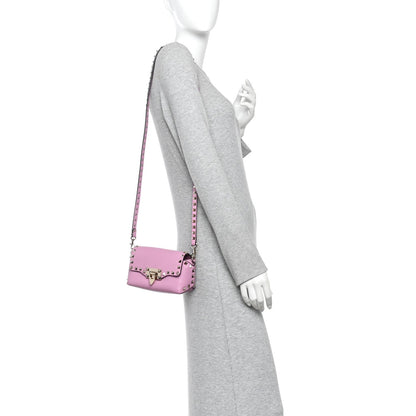 Pebbled Calfskin Mini Rockstud Crossbody Bag Giacinto