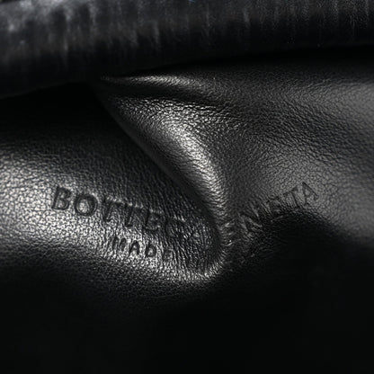Bark Calfskin Embossed The Pouch Oversized Clutch Black