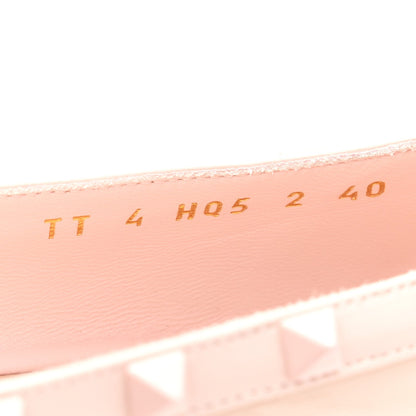 Patent Nappa Rockstud Ballerina Flats 40 Rose Quartz