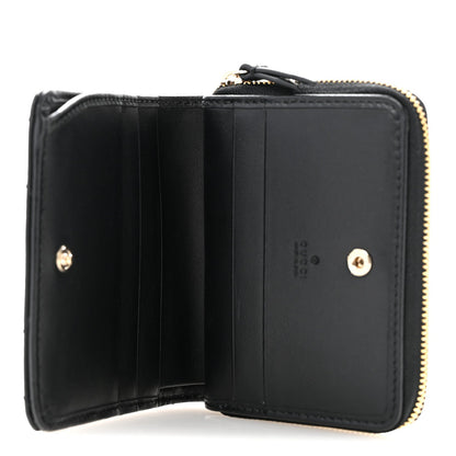 Calfskin Matelasse GG Marmont Compact Wallet Black
