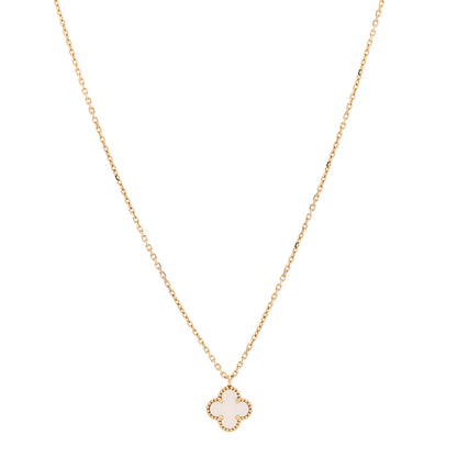 18K Yellow Gold Mother of Pearl Sweet Alhambra Pendant Necklace