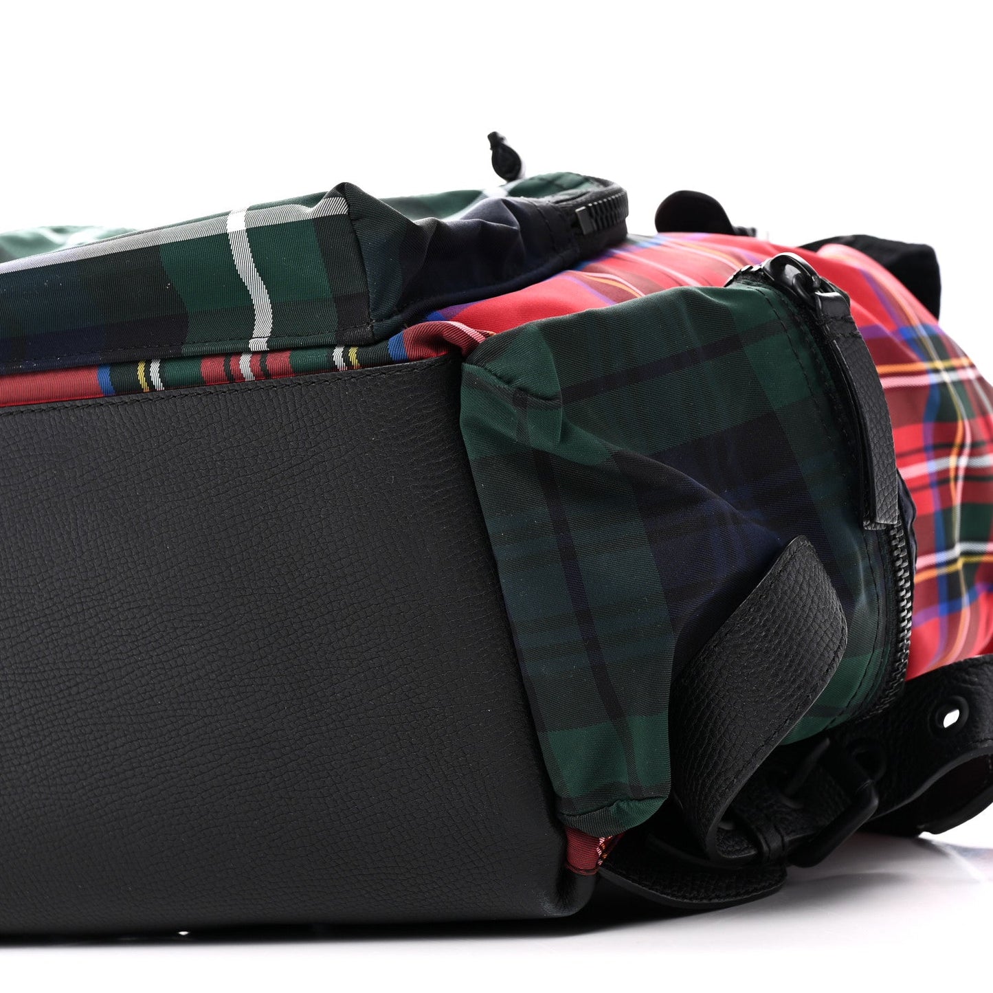 Laminated Tartan Patchwork Medium Rucksack Backpack Military Red
