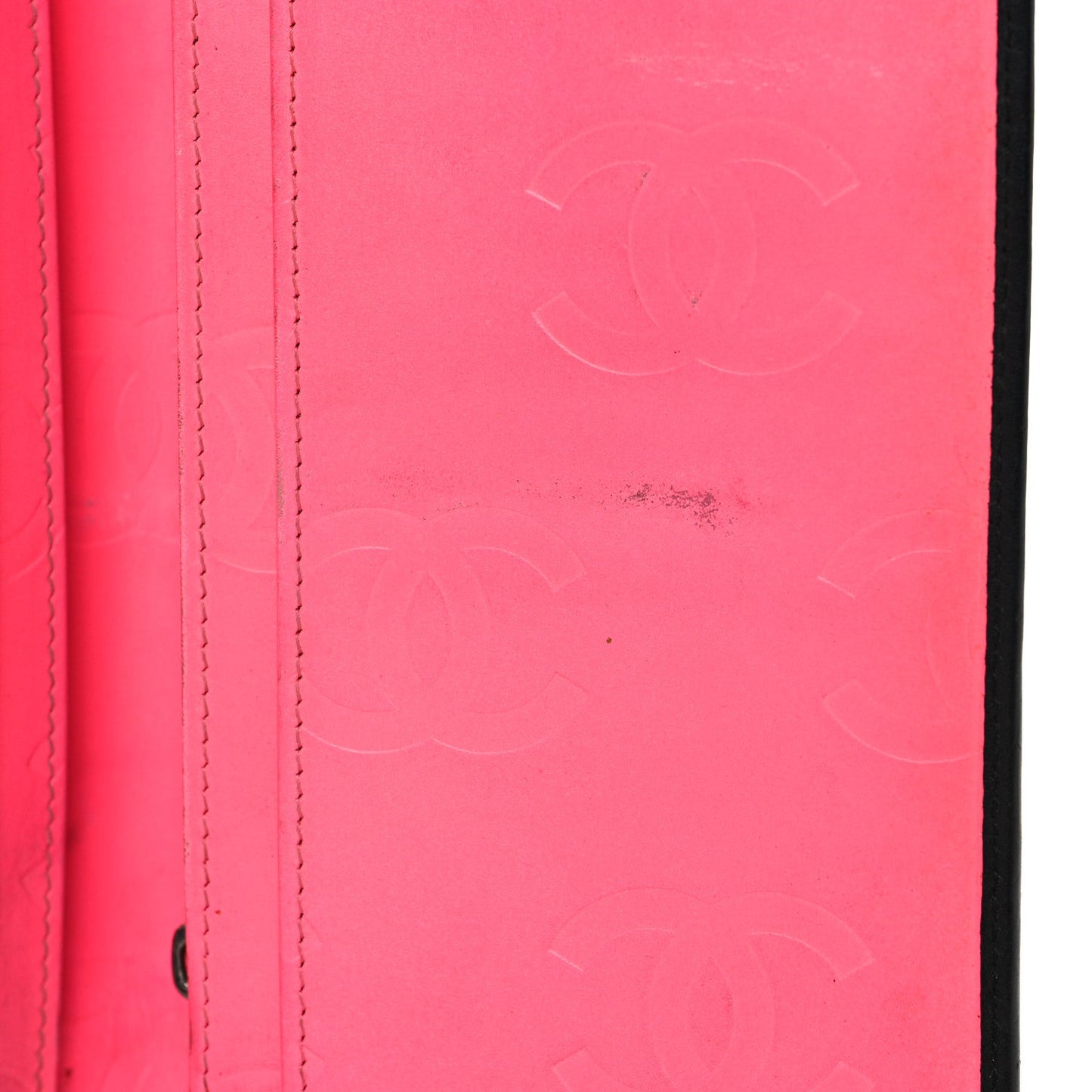 Calfskin Quilted Cambon Yen Wallet Black
