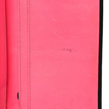 Calfskin Quilted Cambon Yen Wallet Black