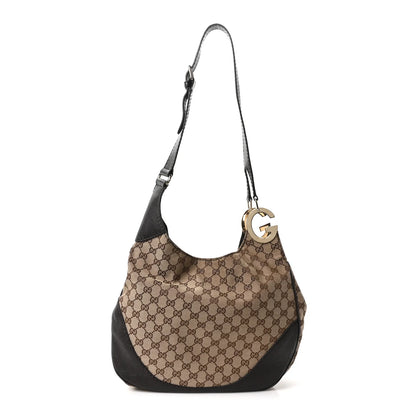 Gucci Monogram Medium Charlotte Hobo Brown