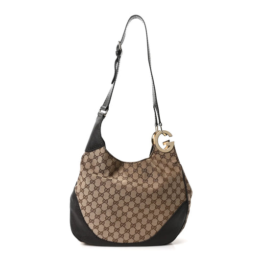 Gucci Monogram Medium Charlotte Hobo Brown