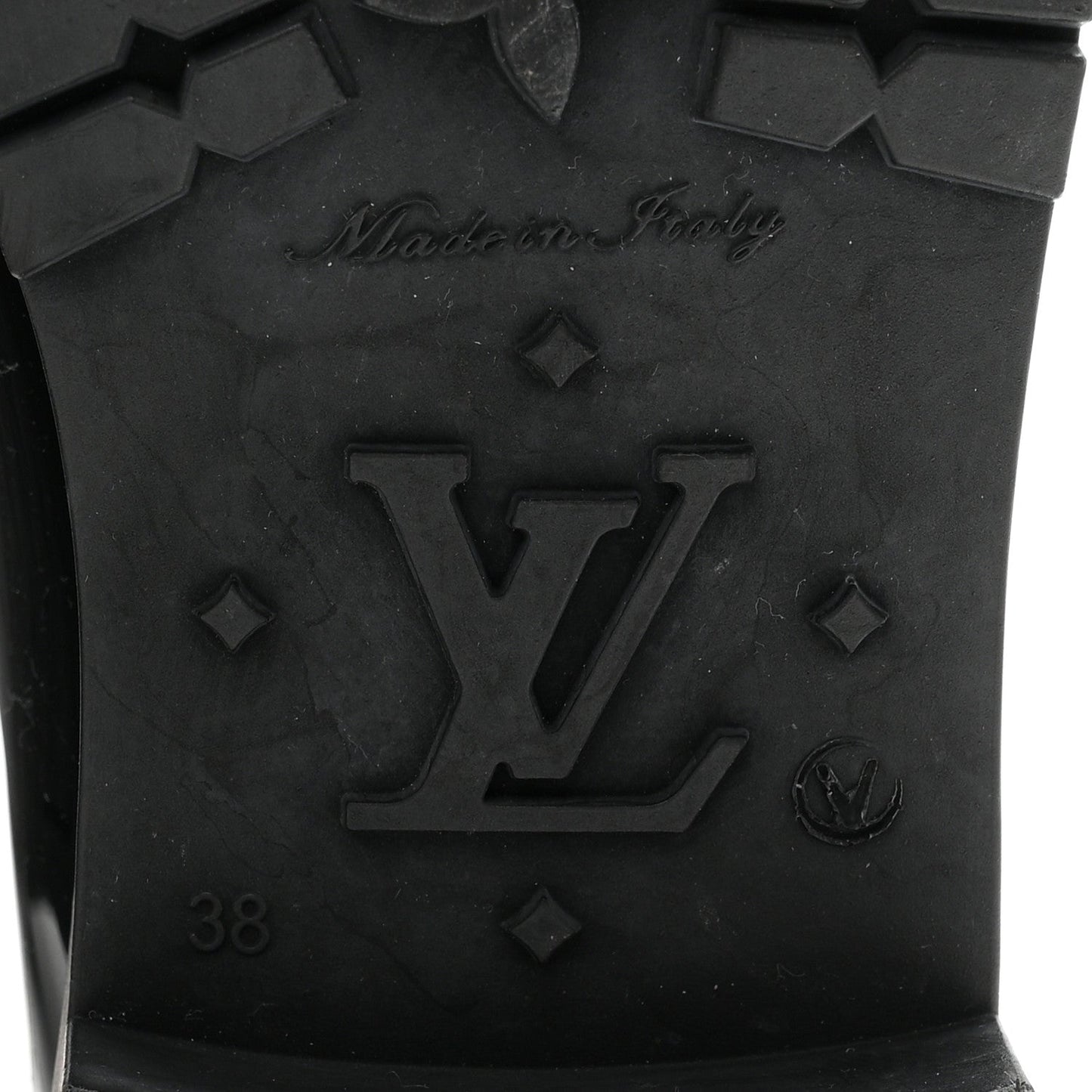 Rubber Embossed Monogram Splash Rain Boots 38 Black