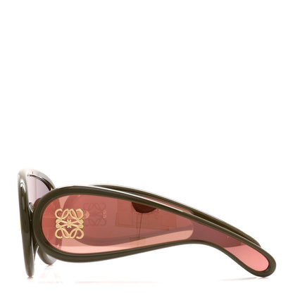 Acetate Anagram Wave Mask Sunglasses LW40108I Green