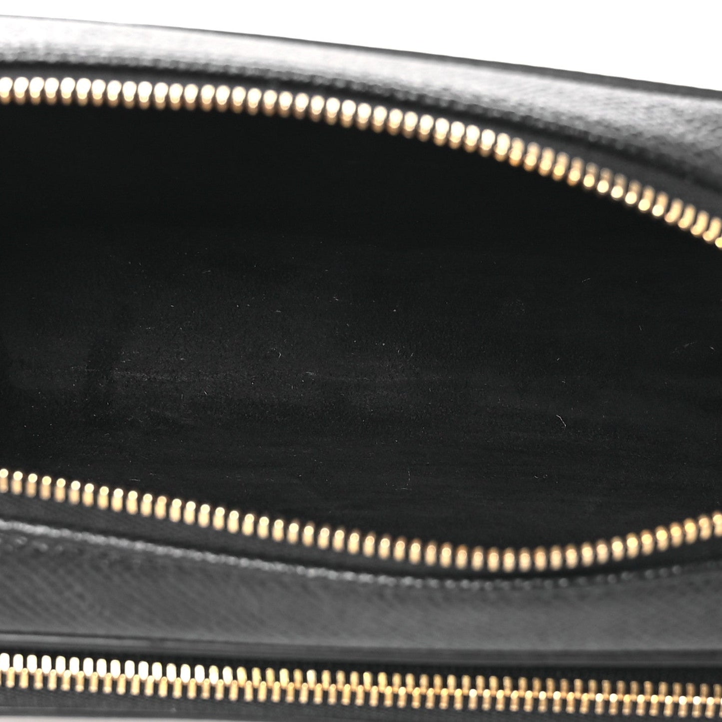 Grained Calfskin Caro Double Pouch Black