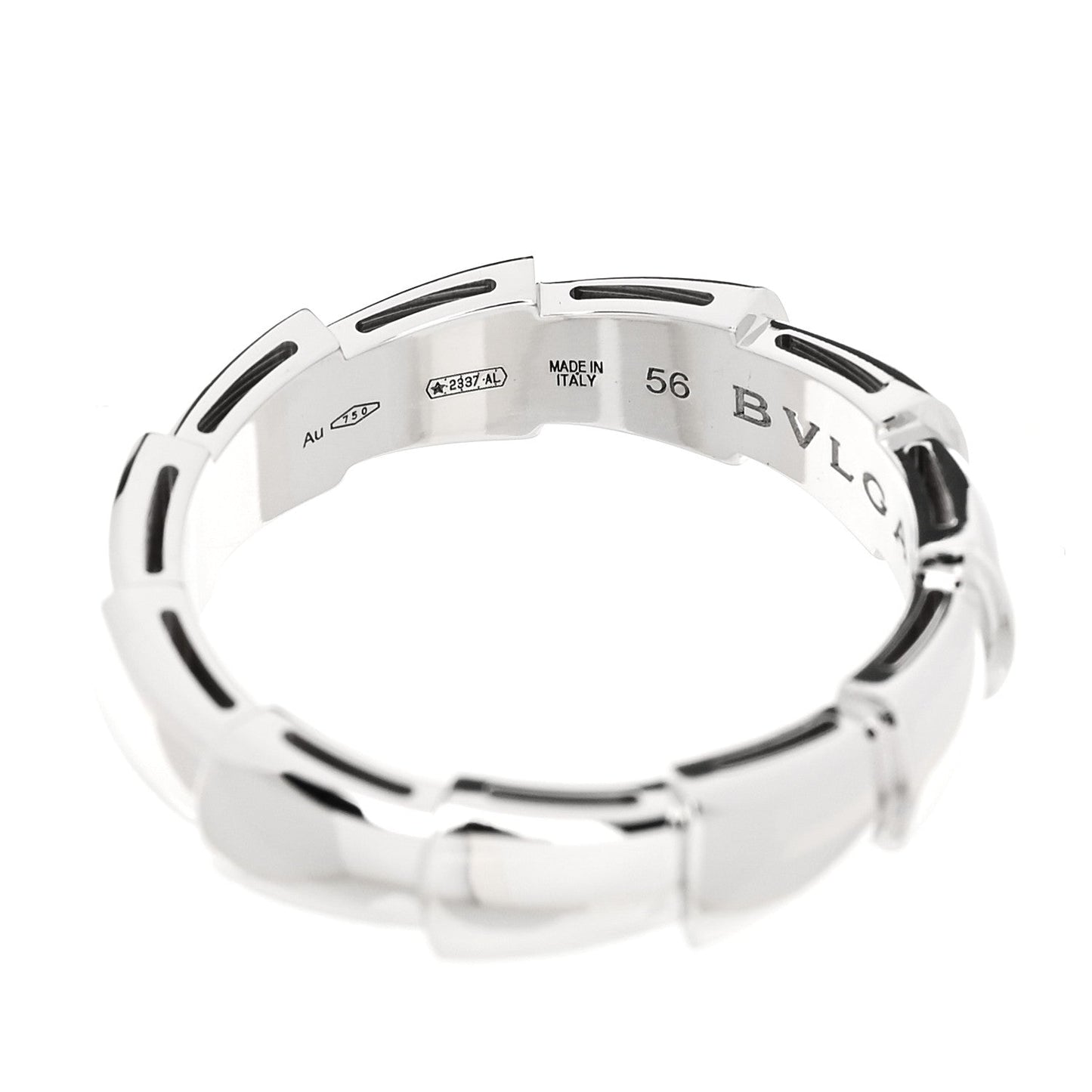 18K White Gold Serpenti Viper Thick Wedding Band Ring  56 7.5