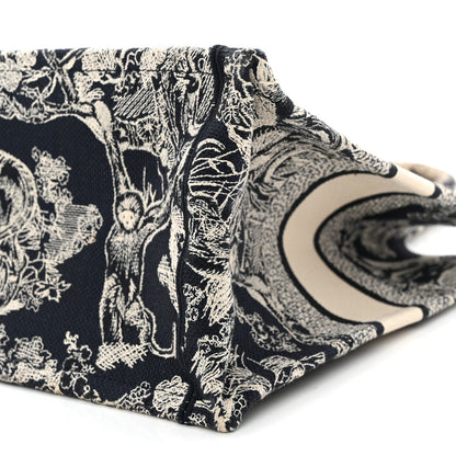 Canvas Embroidered Medium Dioriviera Toile De Jouy Reverse Book Tote Blue