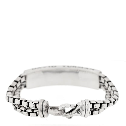 Sterling Silver Black Onyx ID Curb Chain Bracelet