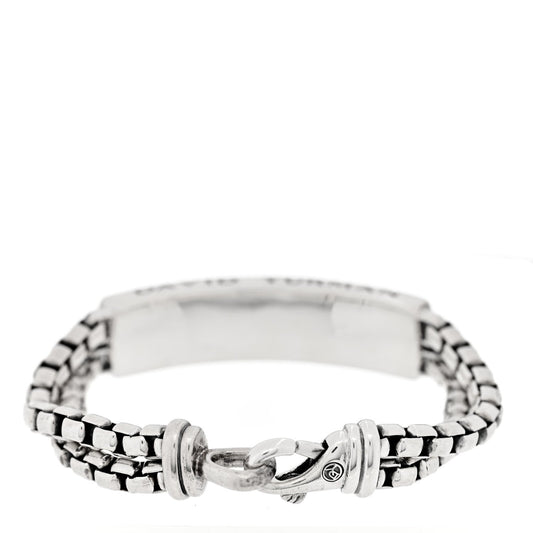 Sterling Silver Black Onyx ID Curb Chain Bracelet
