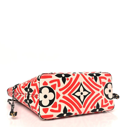 Monogram Giant Crafty Neverfull MM Creme Rouge Black