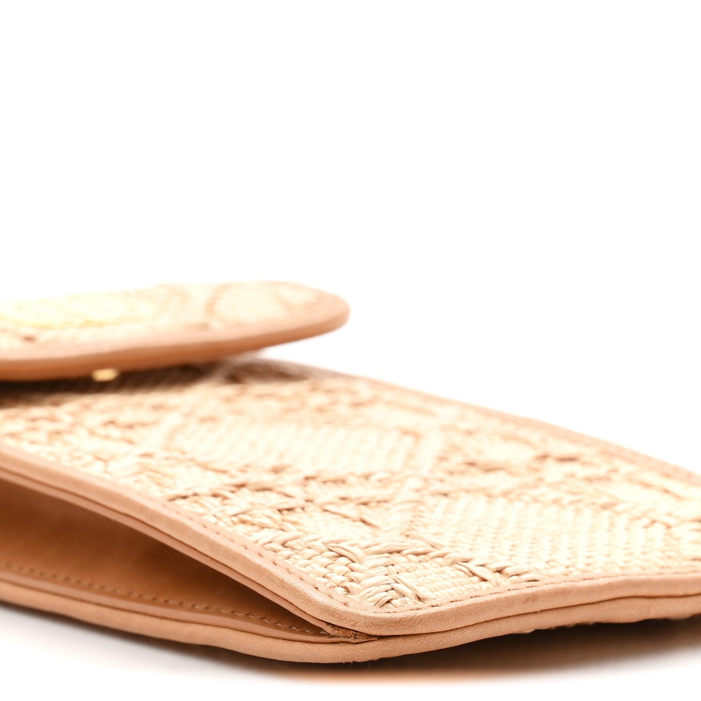 Raffia Cannage Phone Pouch Holder Natural