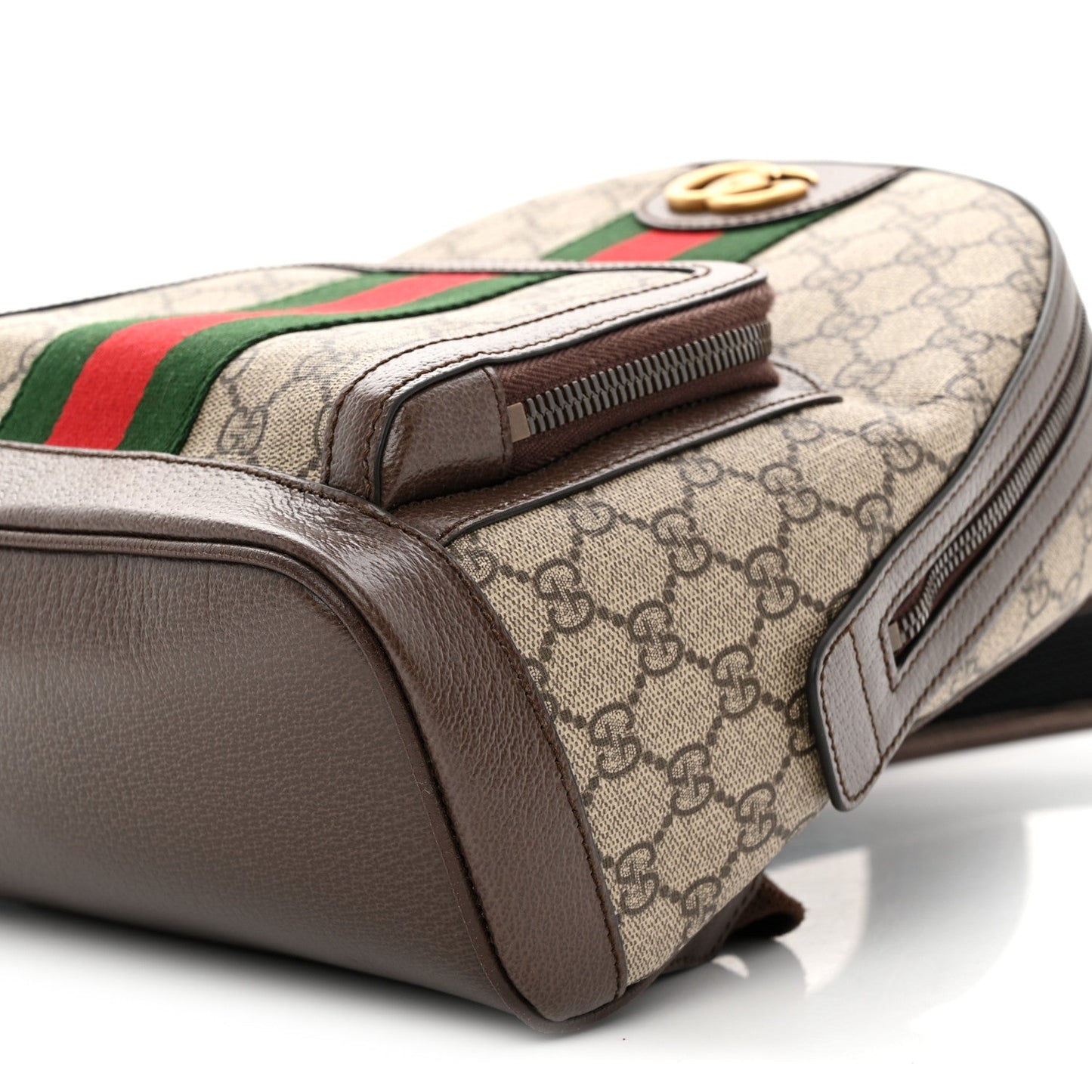 GG Supreme Monogram Calfskin Web Small Ophidia Day Backpack Beige Ebony New Acero