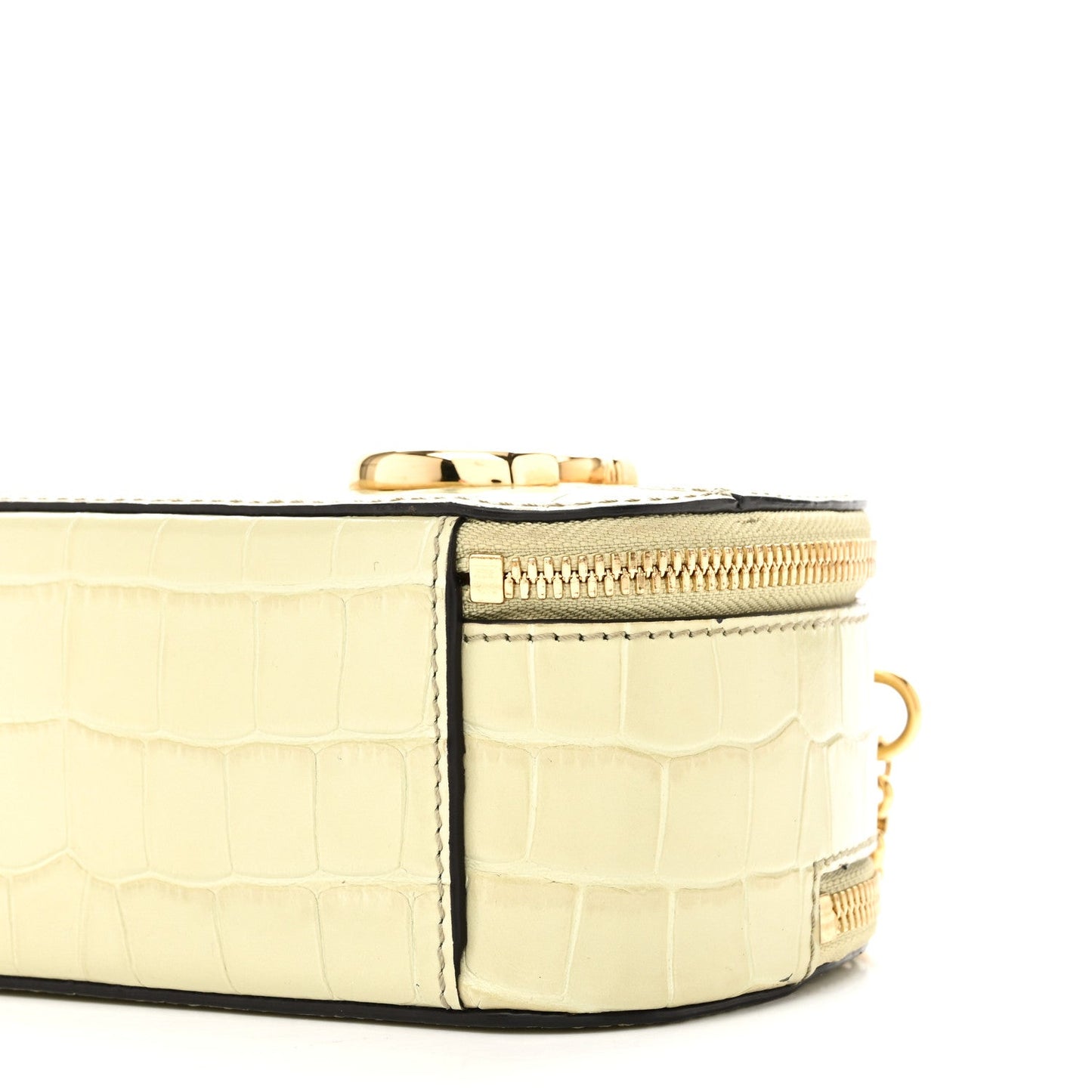 Calfskin Crocodile Embossed Mini C Vanity Bag Light Eucalyptus