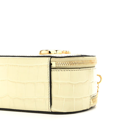 Calfskin Crocodile Embossed Mini C Vanity Bag Light Eucalyptus