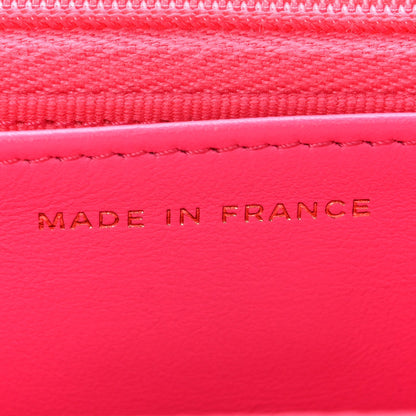 Caviar Quilted Wallet on Chain WOC Fuchsia