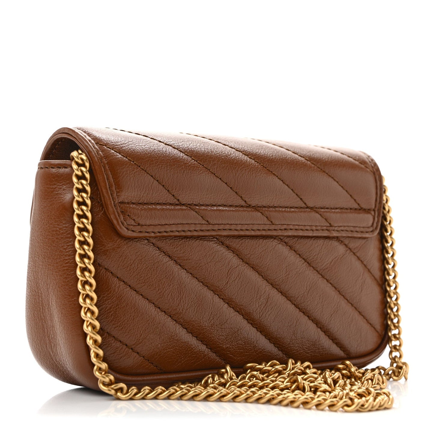 Azalea Calfskin Matelasse Diagonal Super Mini GG Marmont Shoulder Bag Cuir