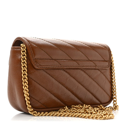 Azalea Calfskin Matelasse Diagonal Super Mini GG Marmont Shoulder Bag Cuir