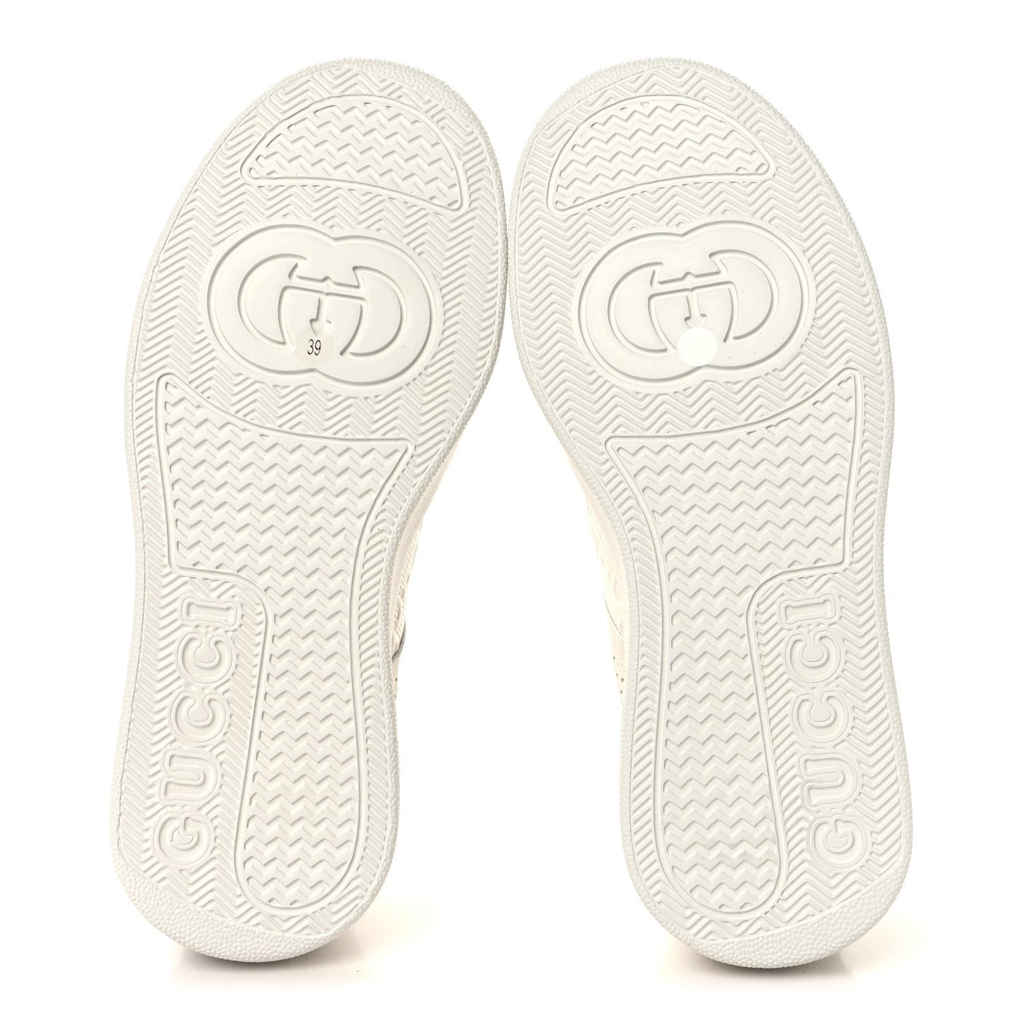 Calfskin GG Tennis Embossed Perforated Womens Platform 55mm Sneakers 39 Great White