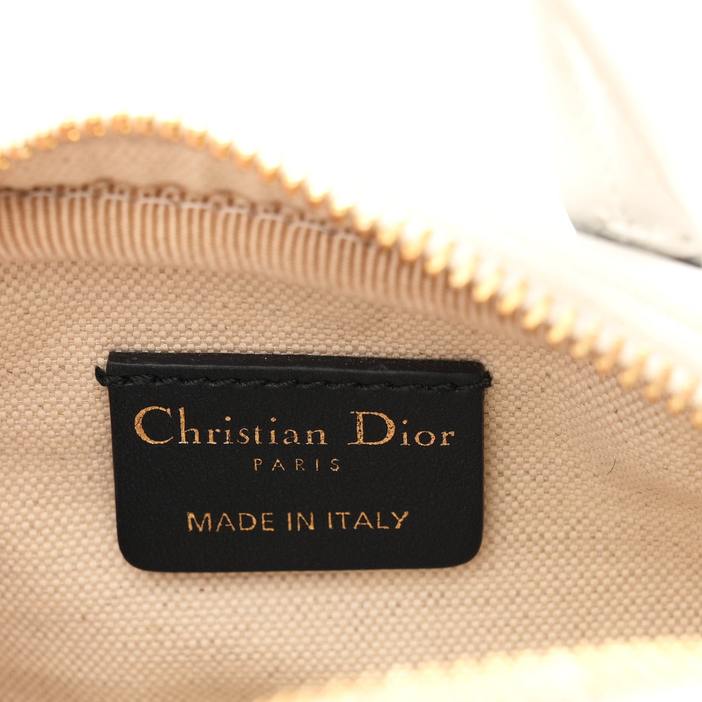 Calfskin Micro Dior Vibe Zip Bowling Bag White