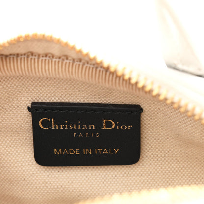 Calfskin Micro Dior Vibe Zip Bowling Bag White