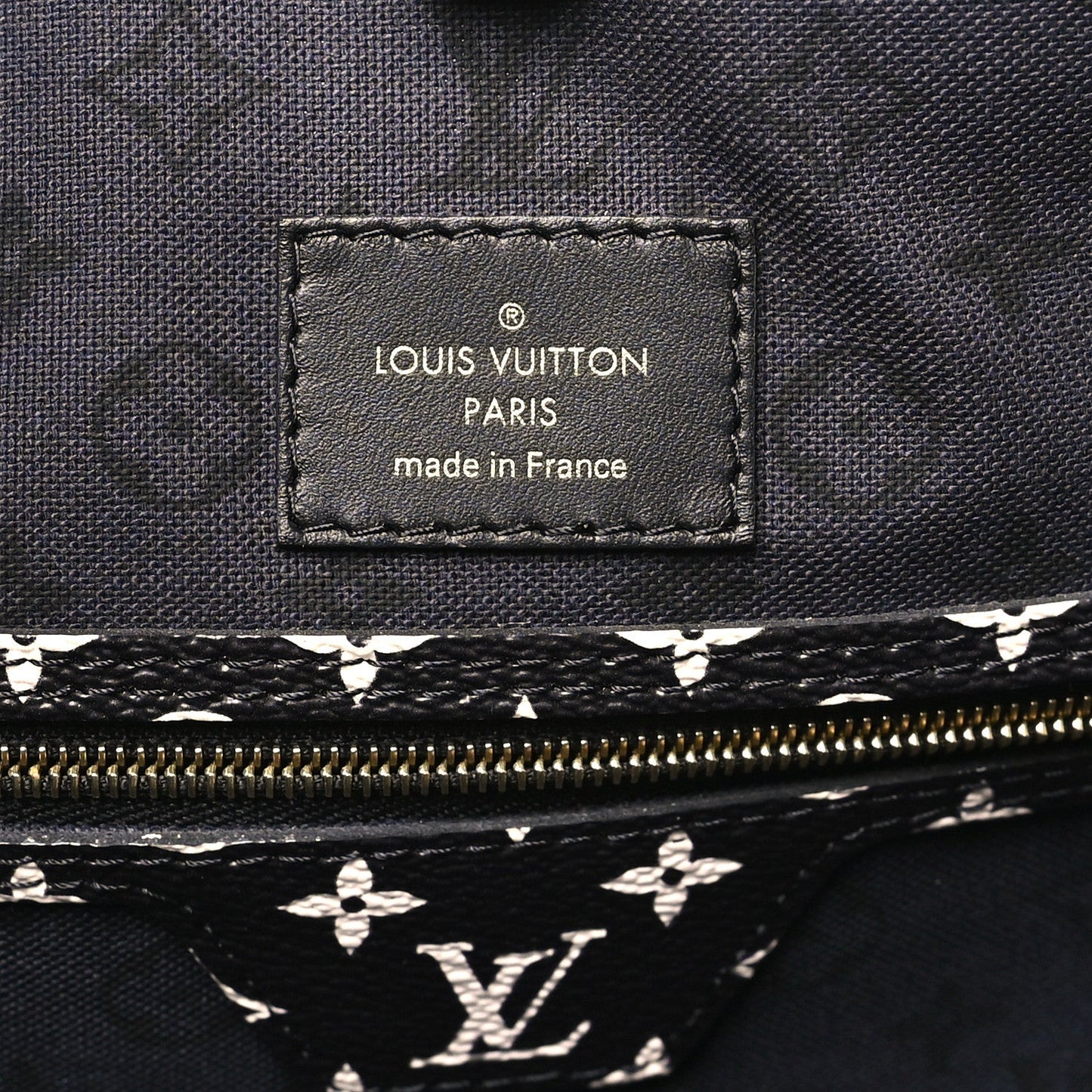 Monogram Giant Crafty Neverfull MM Creme Rouge Black